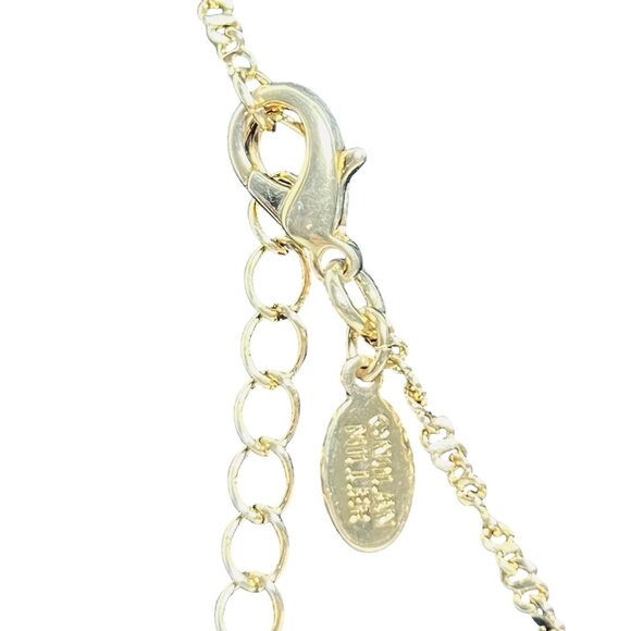 Nolan Miller Gold Tone Necklace With Double Swan Crystal Pendant (6004-1-2) - Picture 9 of 11